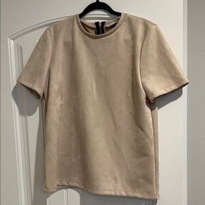 Zara Beige Short Sleeve Tee